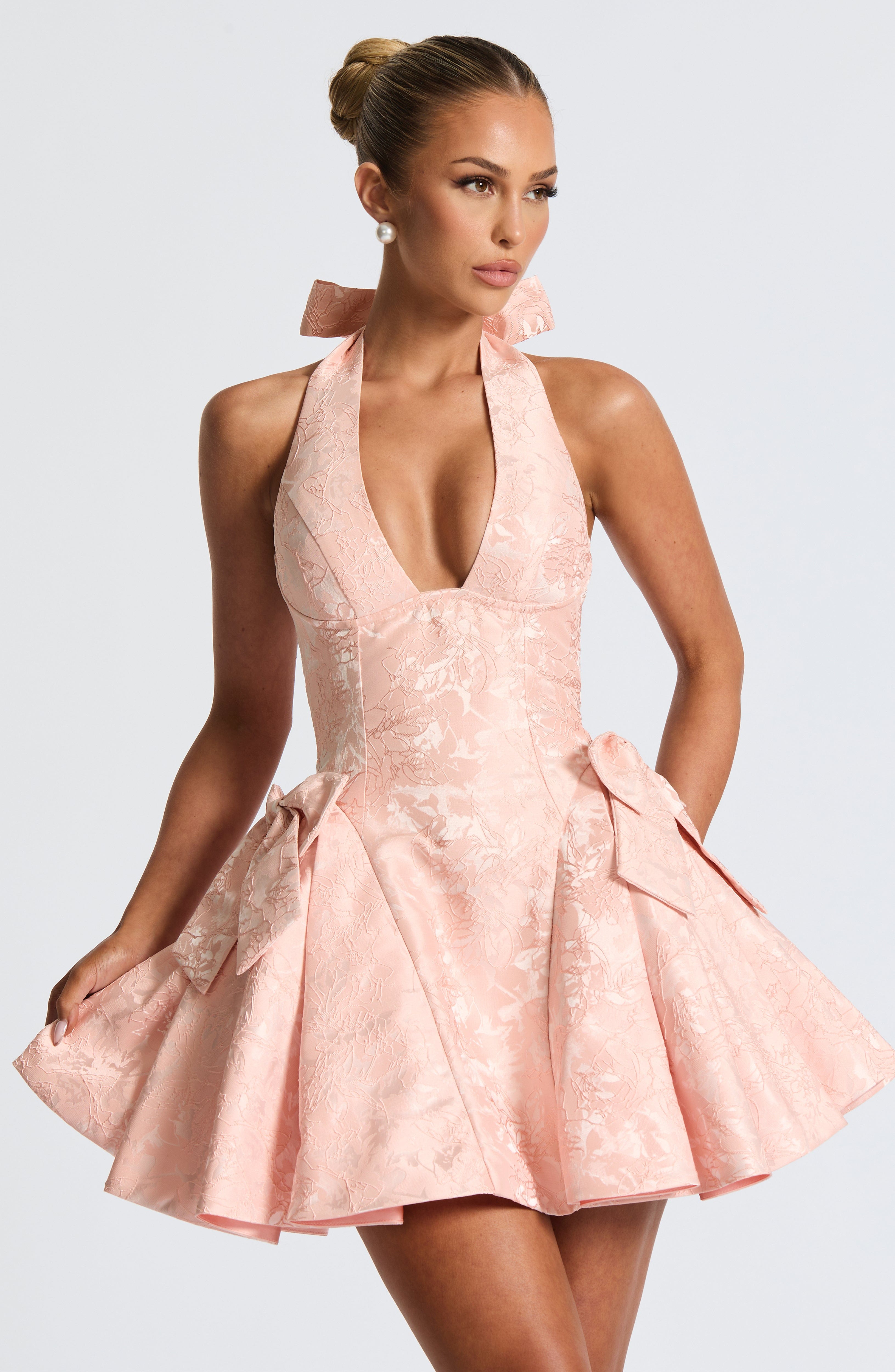 Olivia Mini Dress - Soft Peach