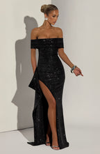 Penelope Maxi Dress - Black Sparkle