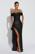 Penelope Maxi Dress - Black Sparkle