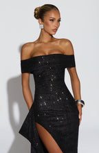 Penelope Maxi Dress - Black Sparkle