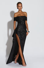 Penelope Maxi Dress - Black Sparkle