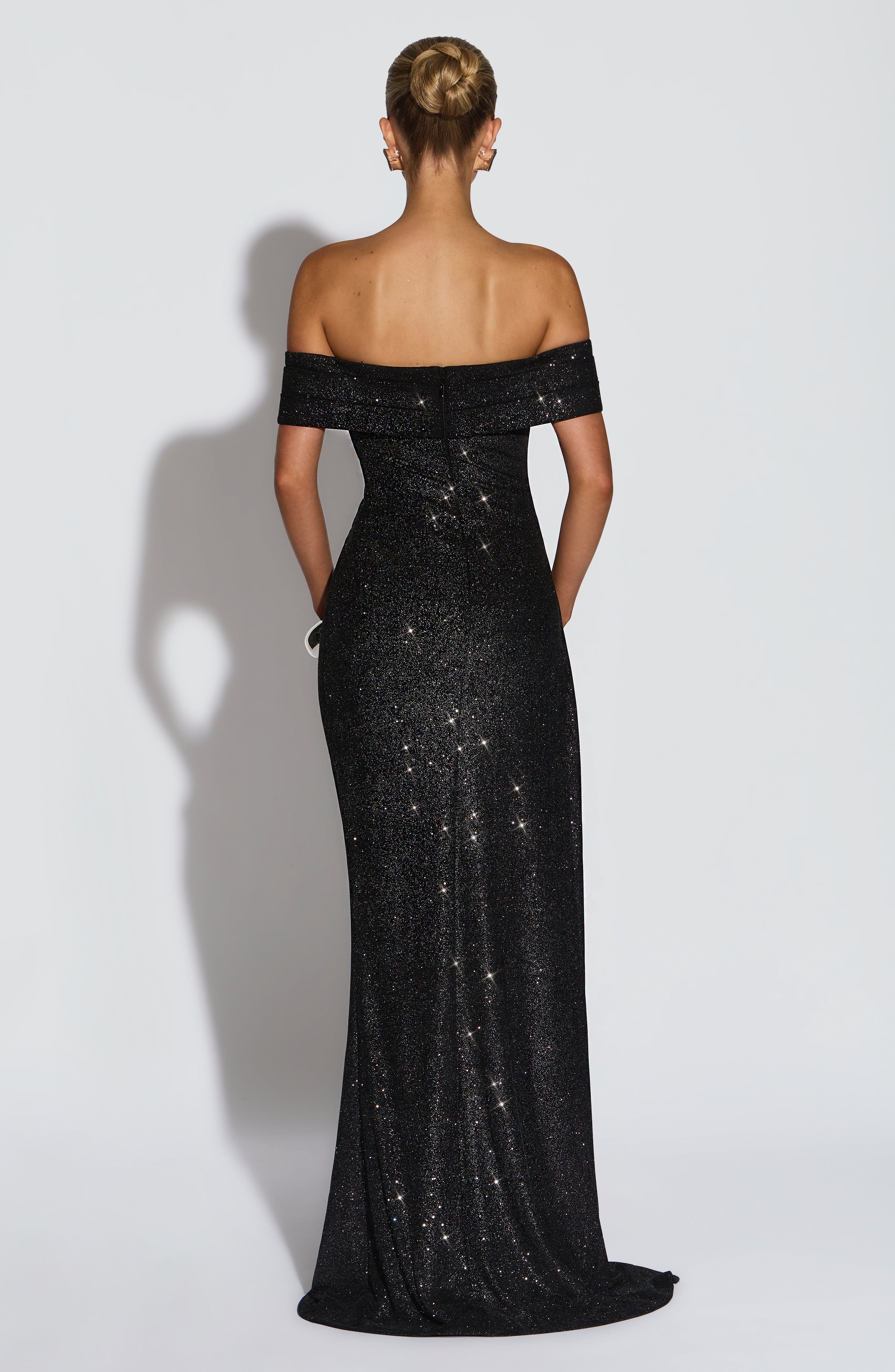 Penelope Maxi Dress - Black Sparkle