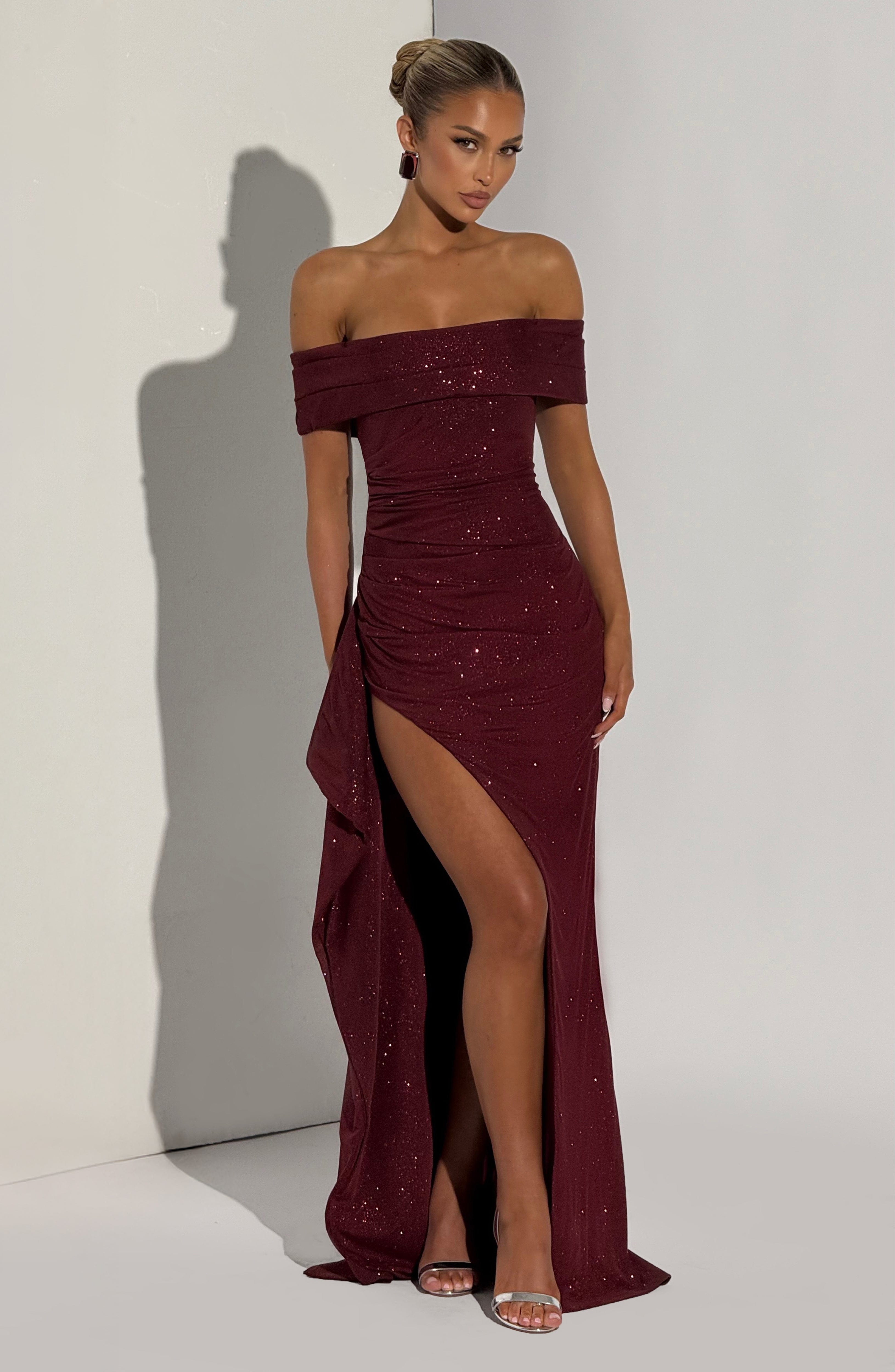 Penelope Maxi Dress - Wine Sparkle