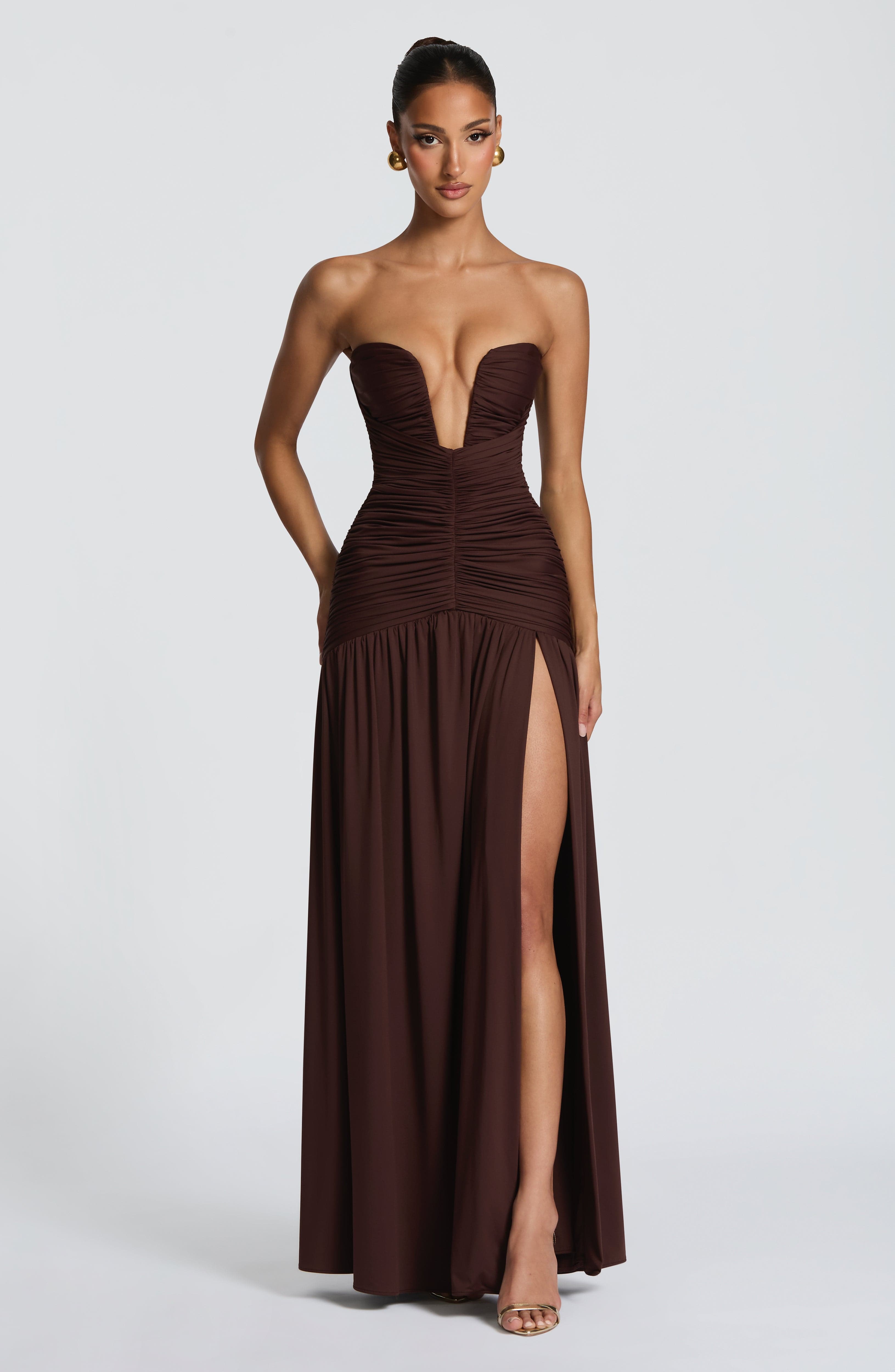 Mallory Maxi Dress - Plum Brown