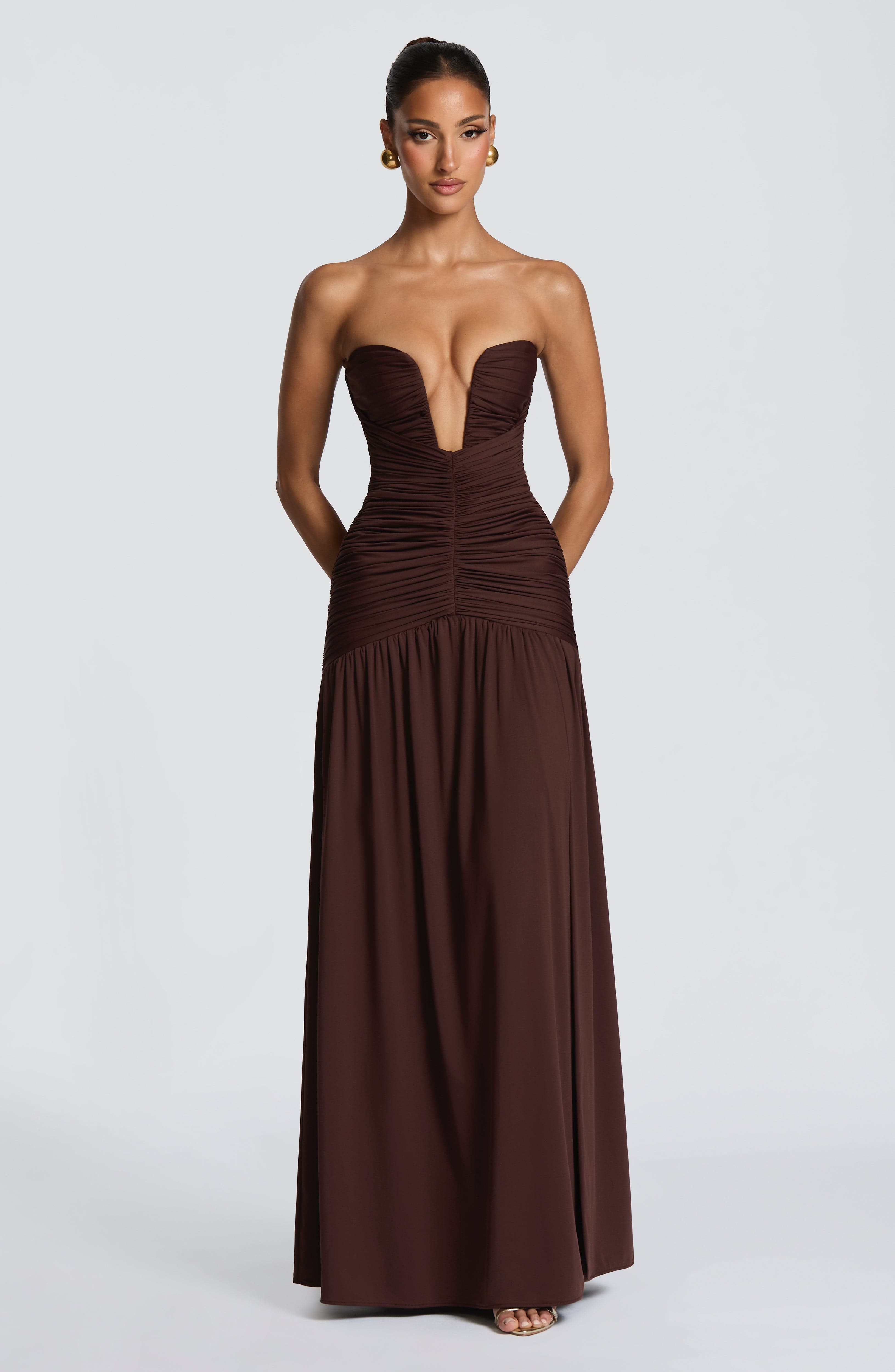 Mallory Maxi Dress - Plum Brown