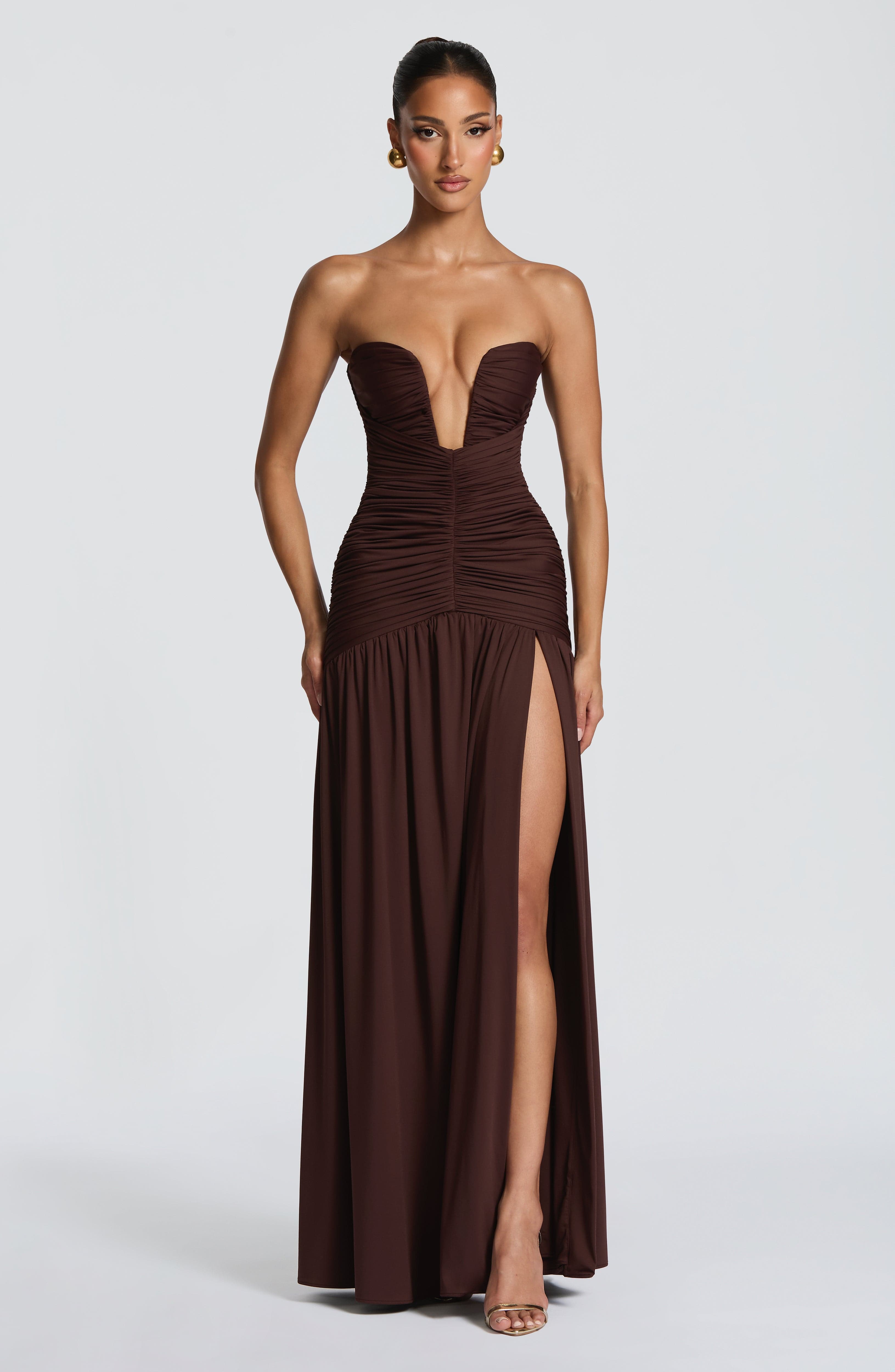Mallory Maxi Dress - Plum Brown