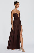 Mallory Maxi Dress - Plum Brown