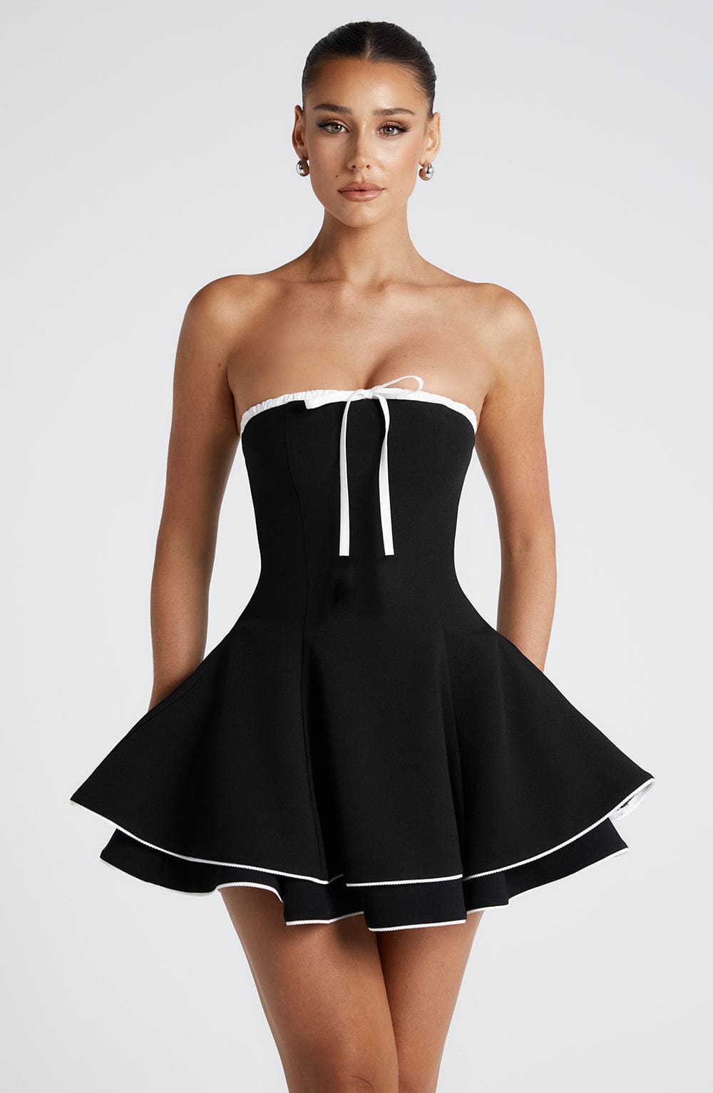 Freya Mini Dress - Black/White