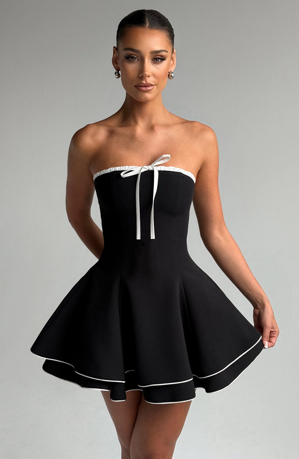 Freya Mini Dress - Black/White