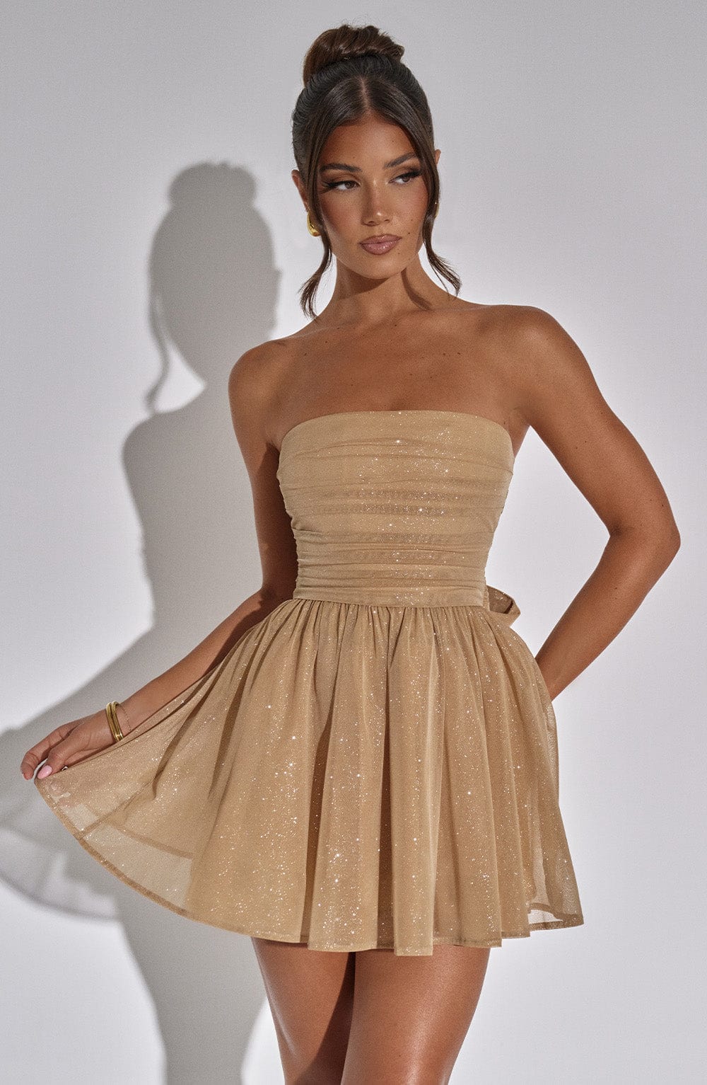 Chloe Mini Dress - Gold Sparkle
