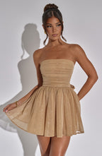 Chloe Mini Dress - Gold Sparkle