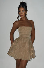 Chloe Mini Dress - Gold Sparkle