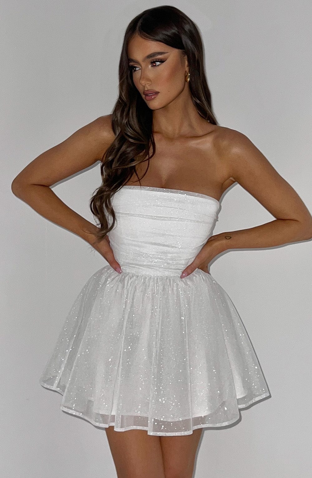 Chloe Mini Dress - Ivory Sparkle