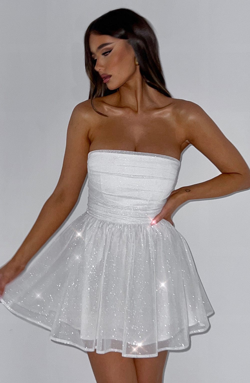Chloe Mini Dress - Ivory Sparkle