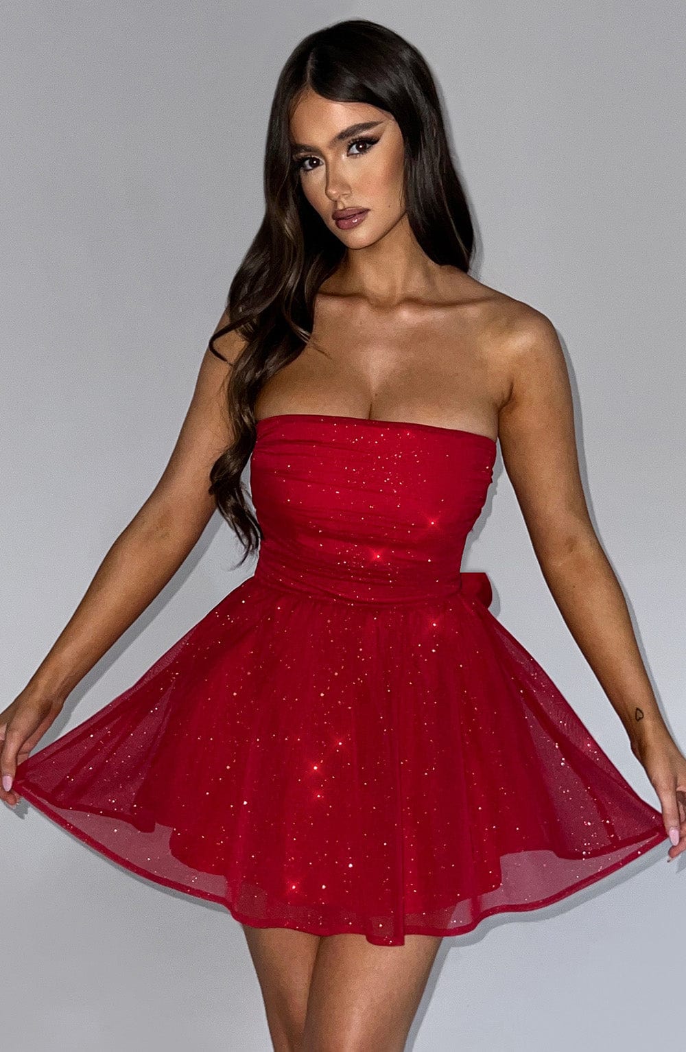 Chloe Mini Dress - Red Sparkle