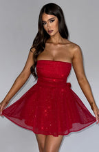 Chloe Mini Dress - Red Sparkle