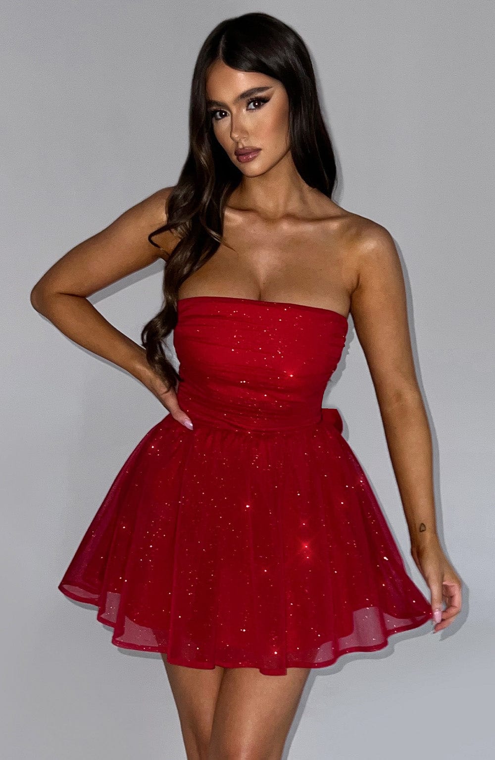 Chloe Mini Dress - Red Sparkle