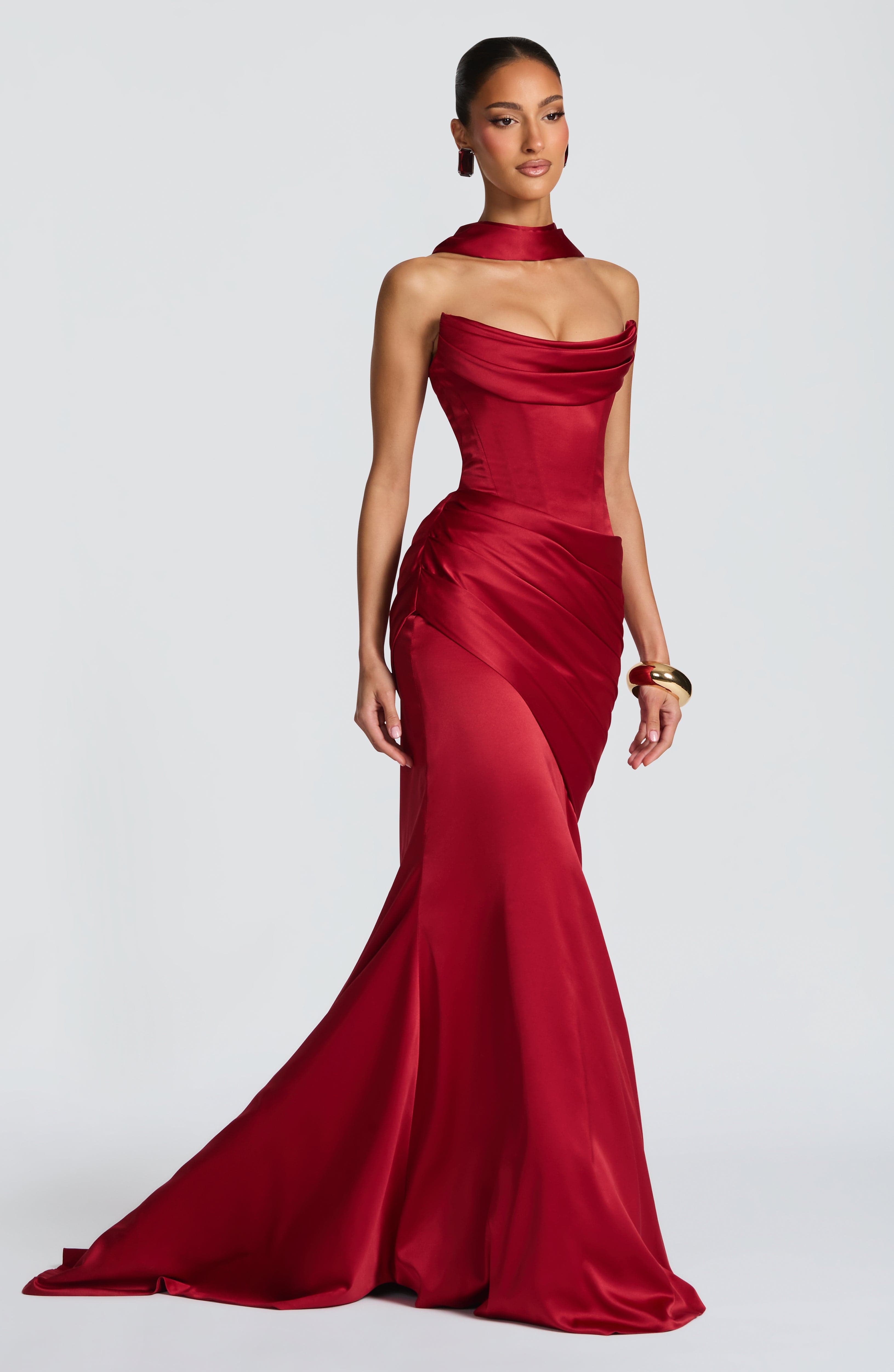 Thalia Maxi Dress - Deep Red