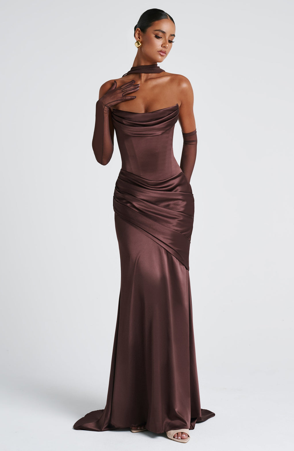 Thalia Maxi Dress - Plum Brown