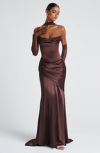 Thalia Maxi Dress - Plum Brown