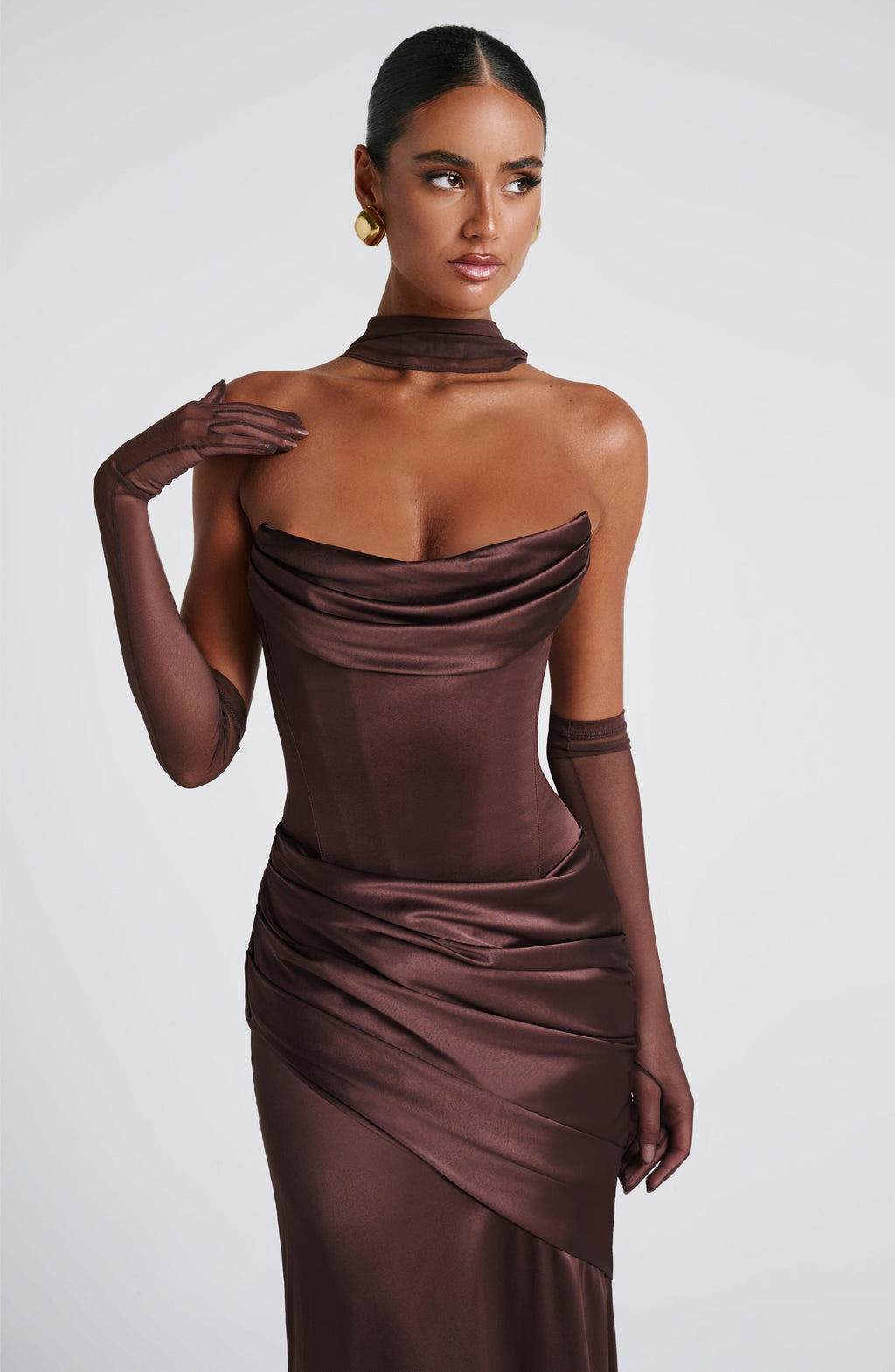 Thalia Maxi Dress - Plum Brown