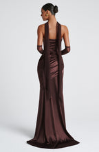 Thalia Maxi Dress - Plum Brown