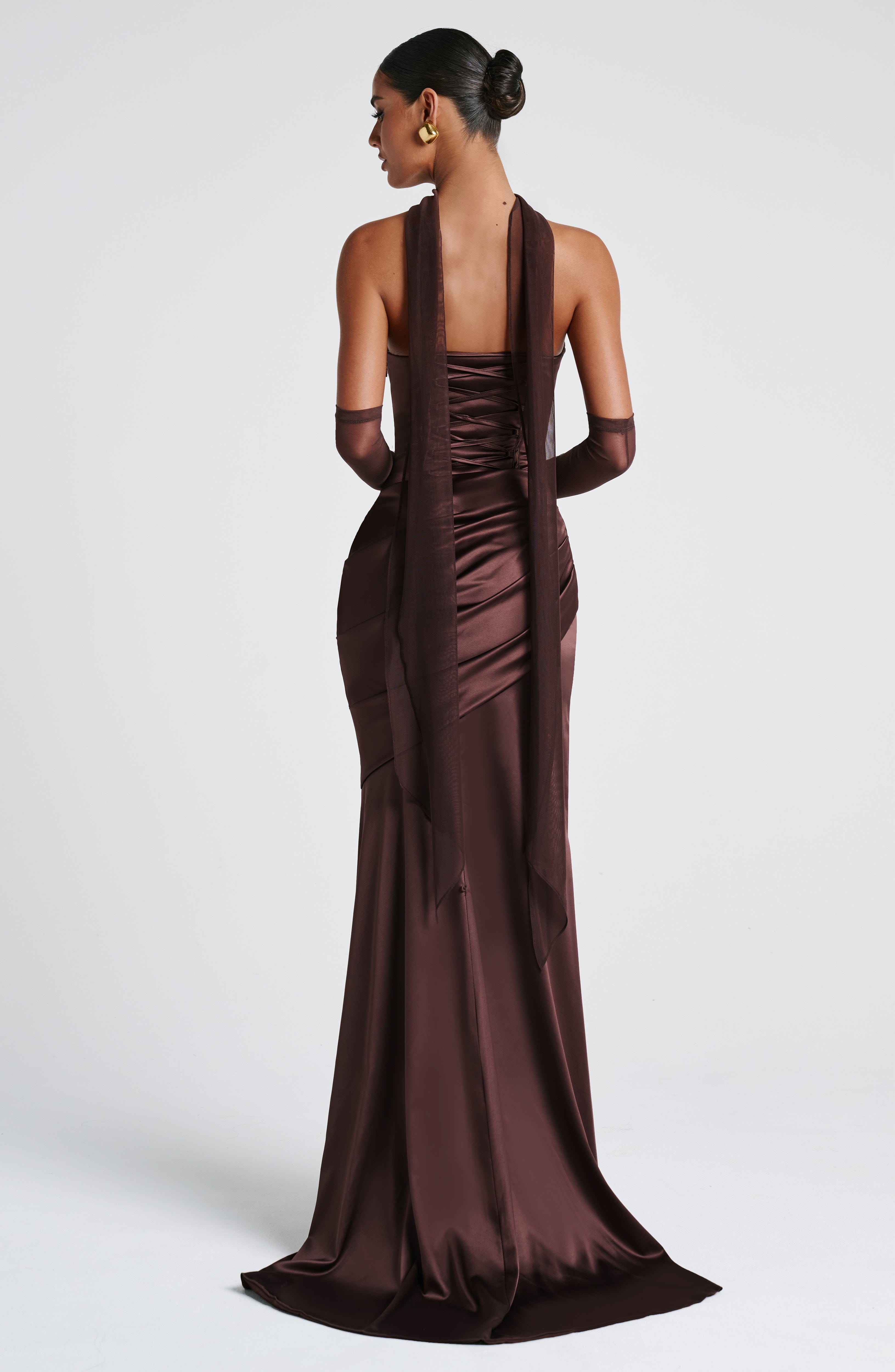 Thalia Maxi Dress - Plum Brown