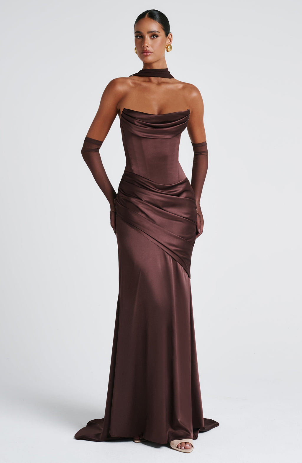 Thalia Maxi Dress - Plum Brown