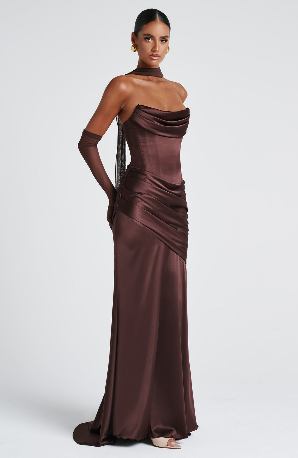 Thalia Maxi Dress - Plum Brown