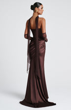 Thalia Maxi Dress - Plum Brown