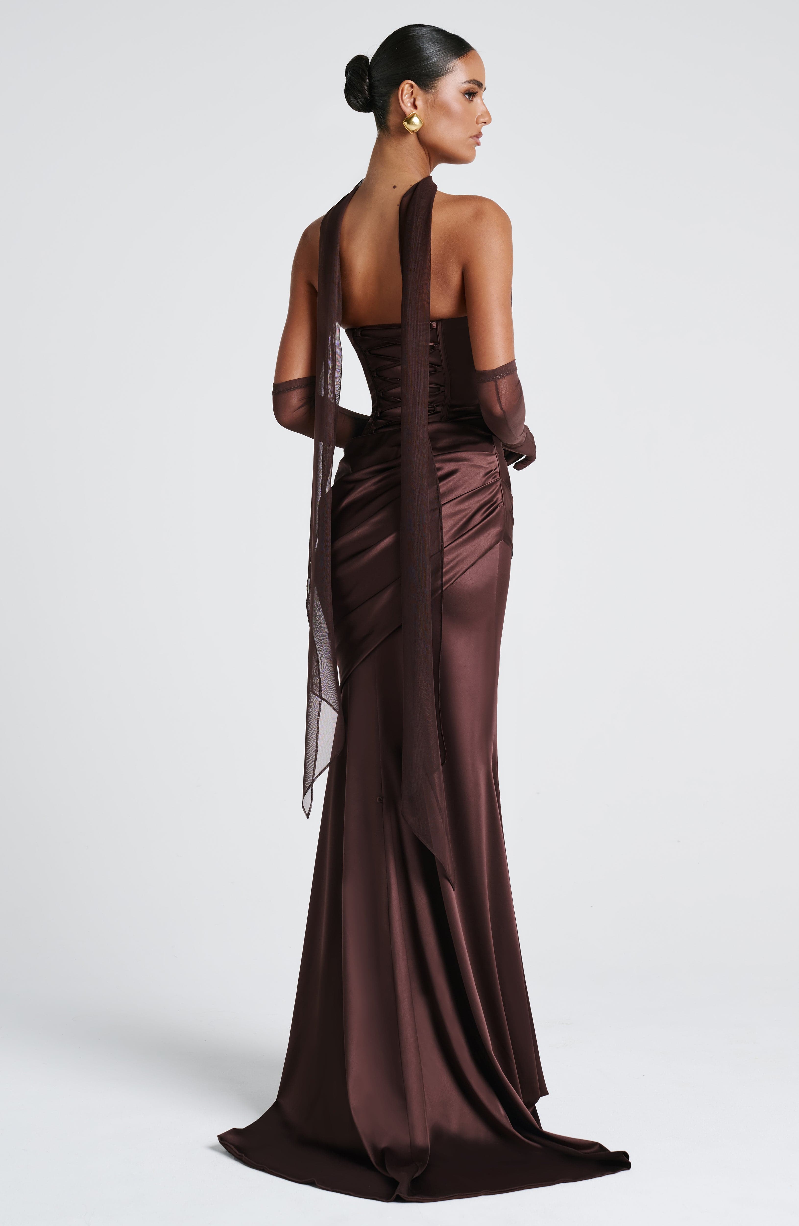 Thalia Maxi Dress - Plum Brown