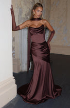 Thalia Maxi Dress - Plum Brown