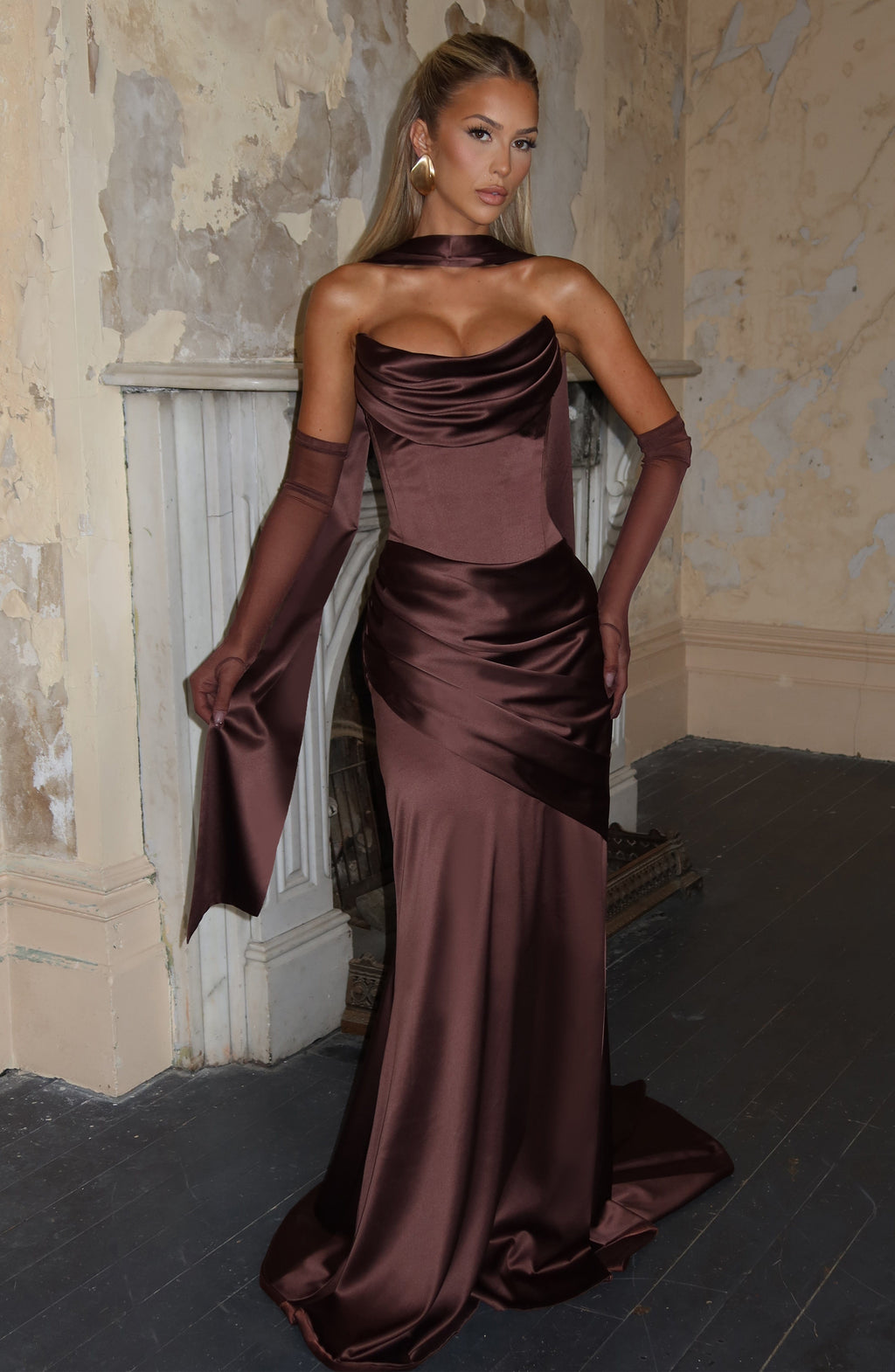 Thalia Maxi Dress - Plum Brown