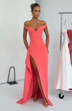 Flora Maxi Dress - Coral Pink