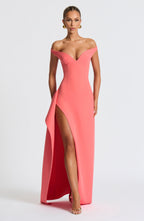 Flora Maxi Dress - Coral Pink