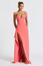 Flora Maxi Dress - Coral Pink