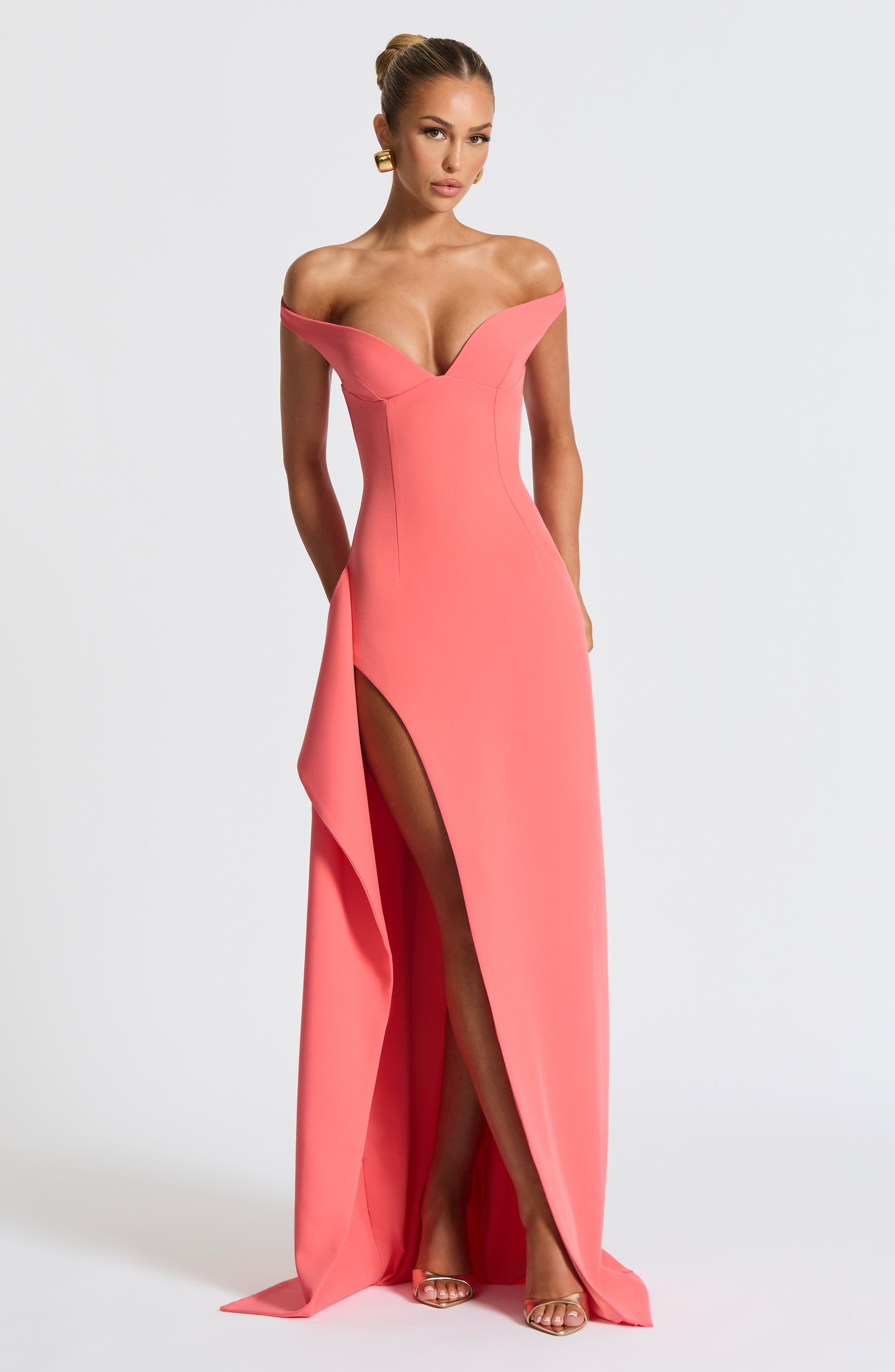 Flora Maxi Dress - Coral Pink