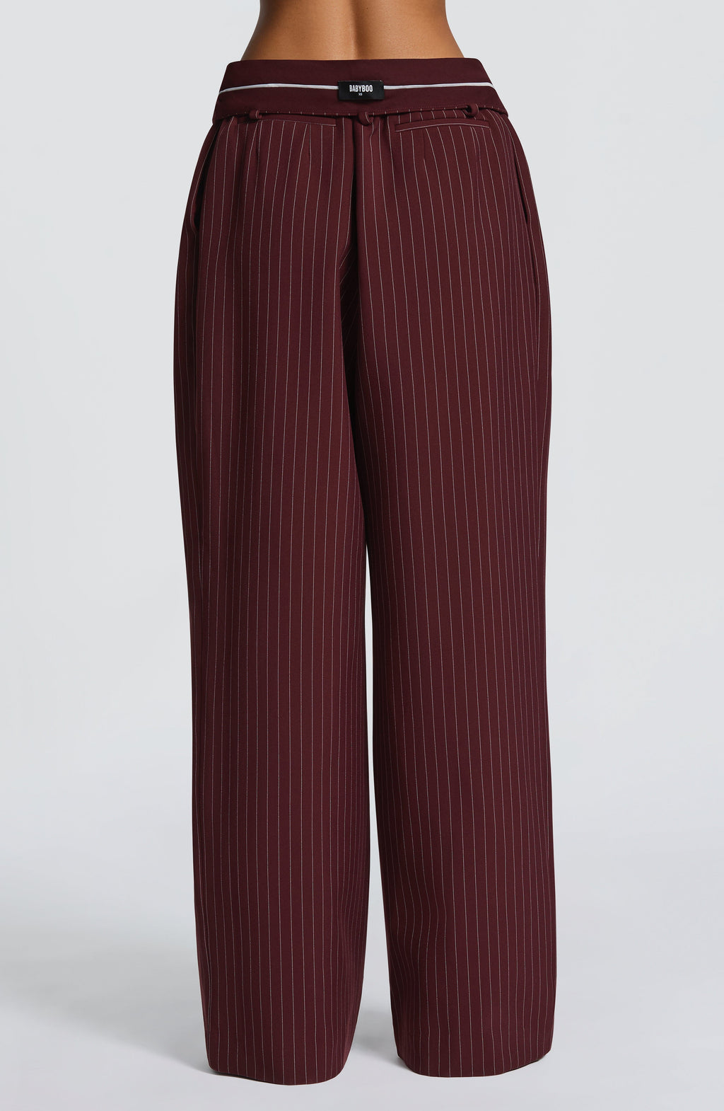 Natalie Pants - Burgundy Pinstripe