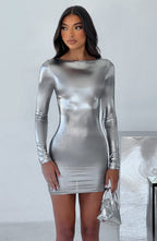 Lauren Mini Dress - Gunmetal