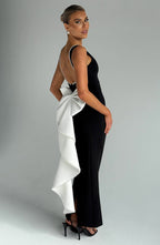 Emma Midaxi Dress - Black/White