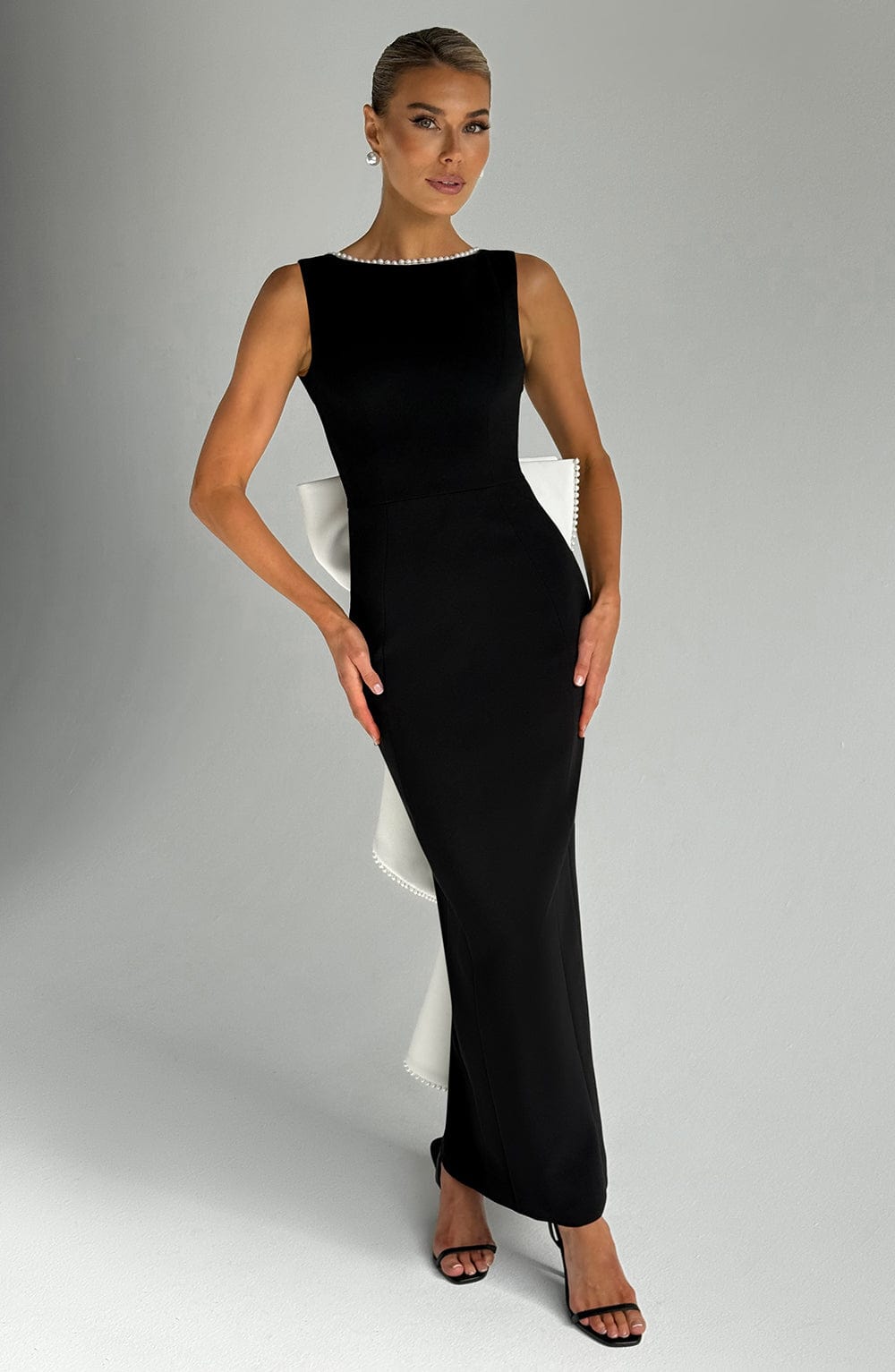 Emma Midaxi Dress - Black/White