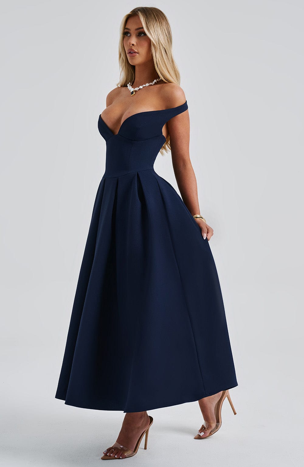 Isla Midi Dress - Navy