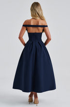 Isla Midi Dress - Navy