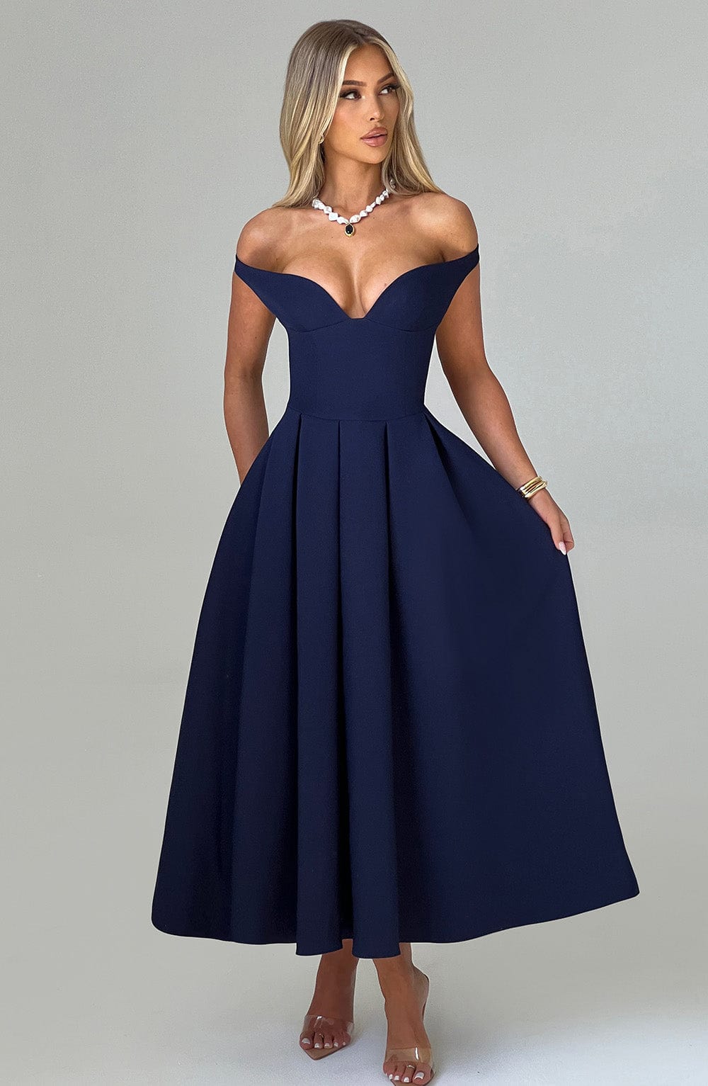 Isla Midi Dress - Navy