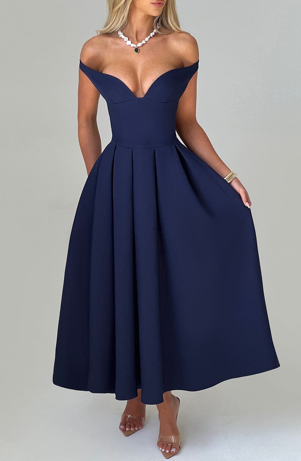Isla Midi Dress - Navy