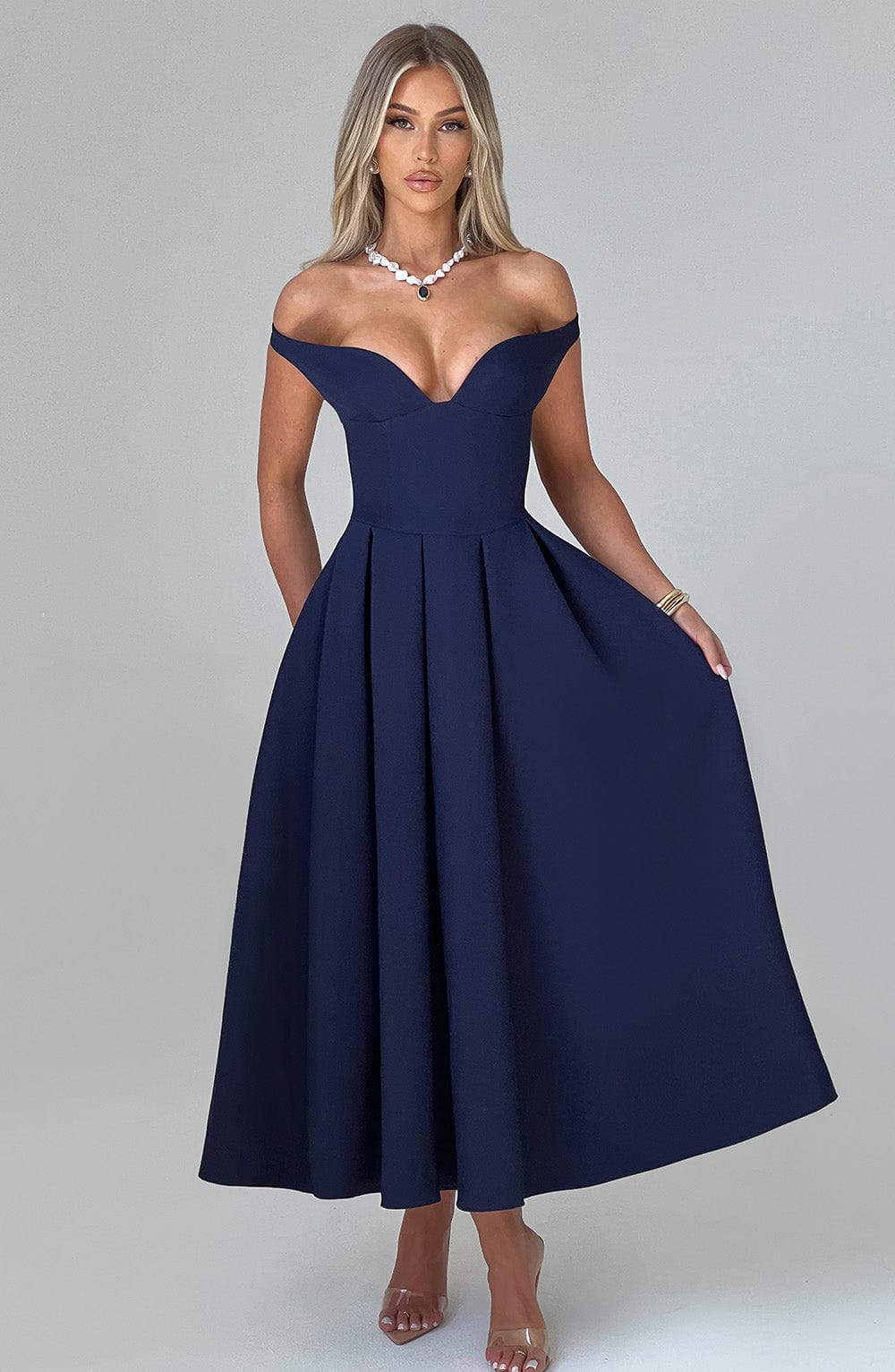 Isla Midi Dress - Navy