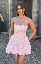 Adele Mini Dress - Blush