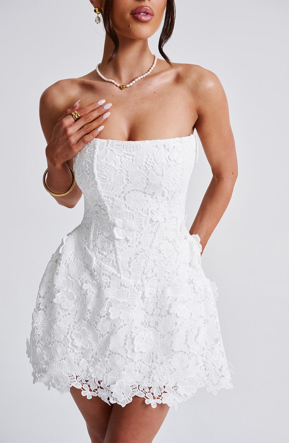 Adele Mini Dress - Ivory