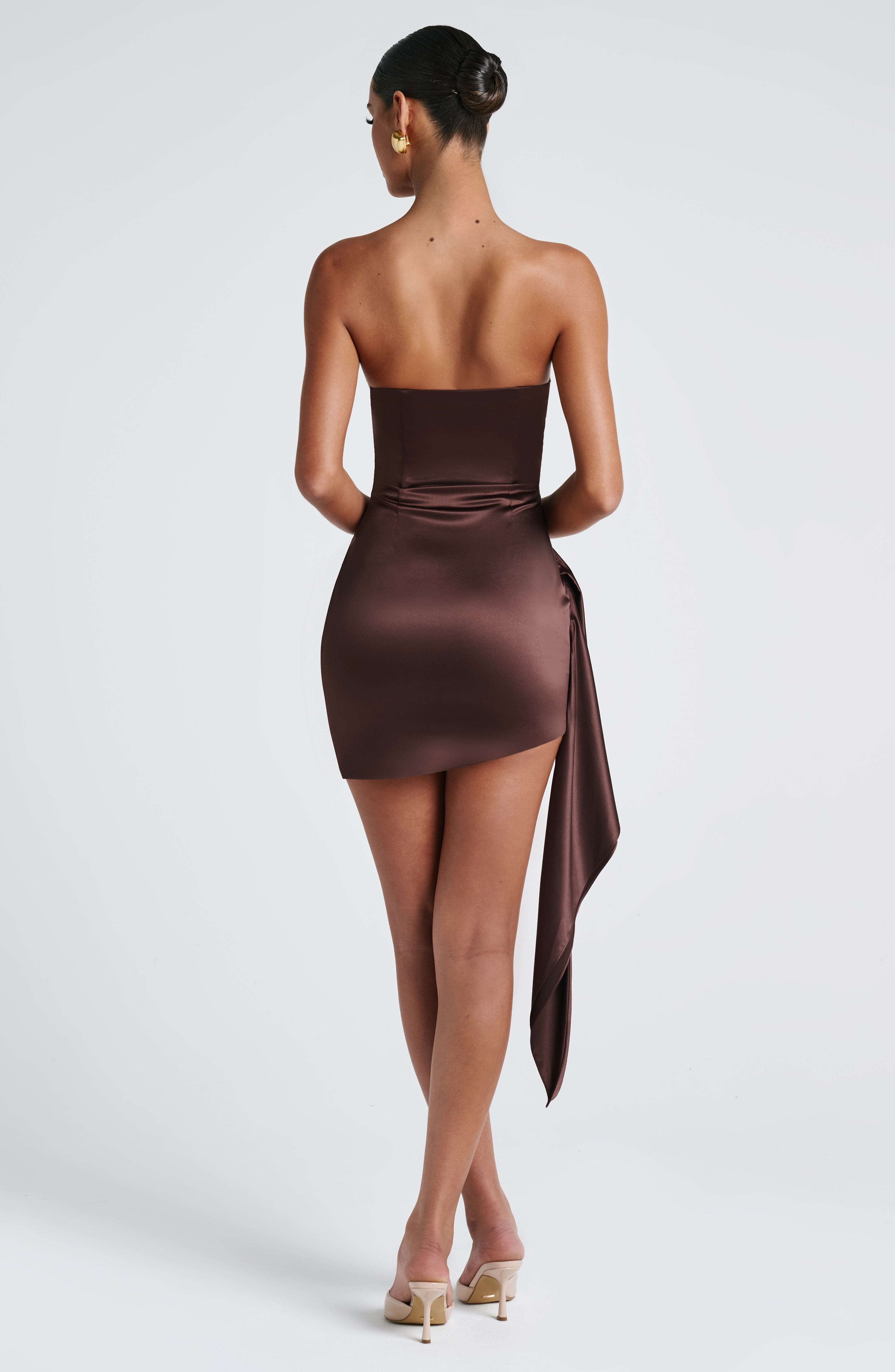 Sophie Mini Dress - Plum Brown