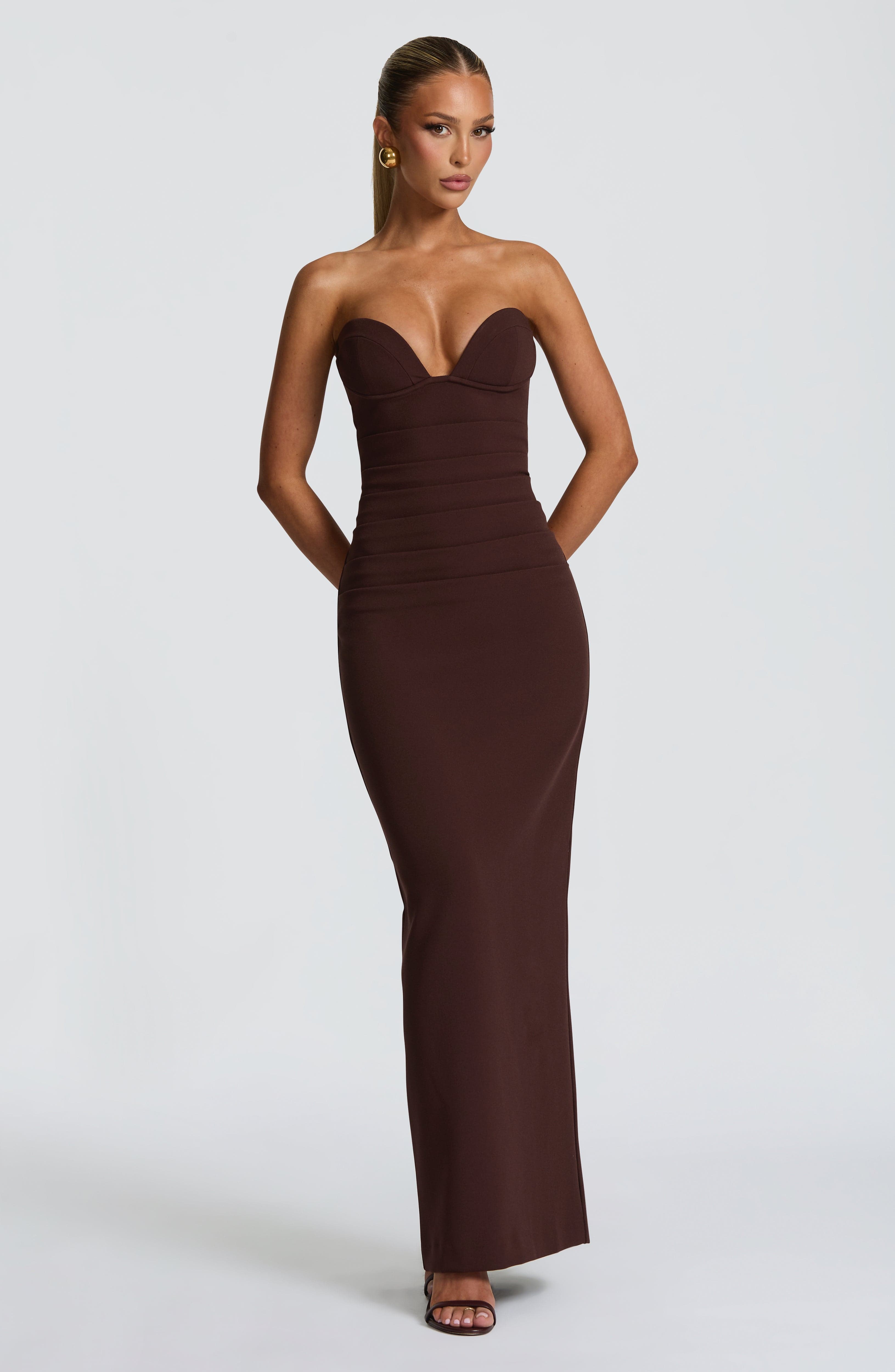 Ariana Maxi Dress - Plum Brown